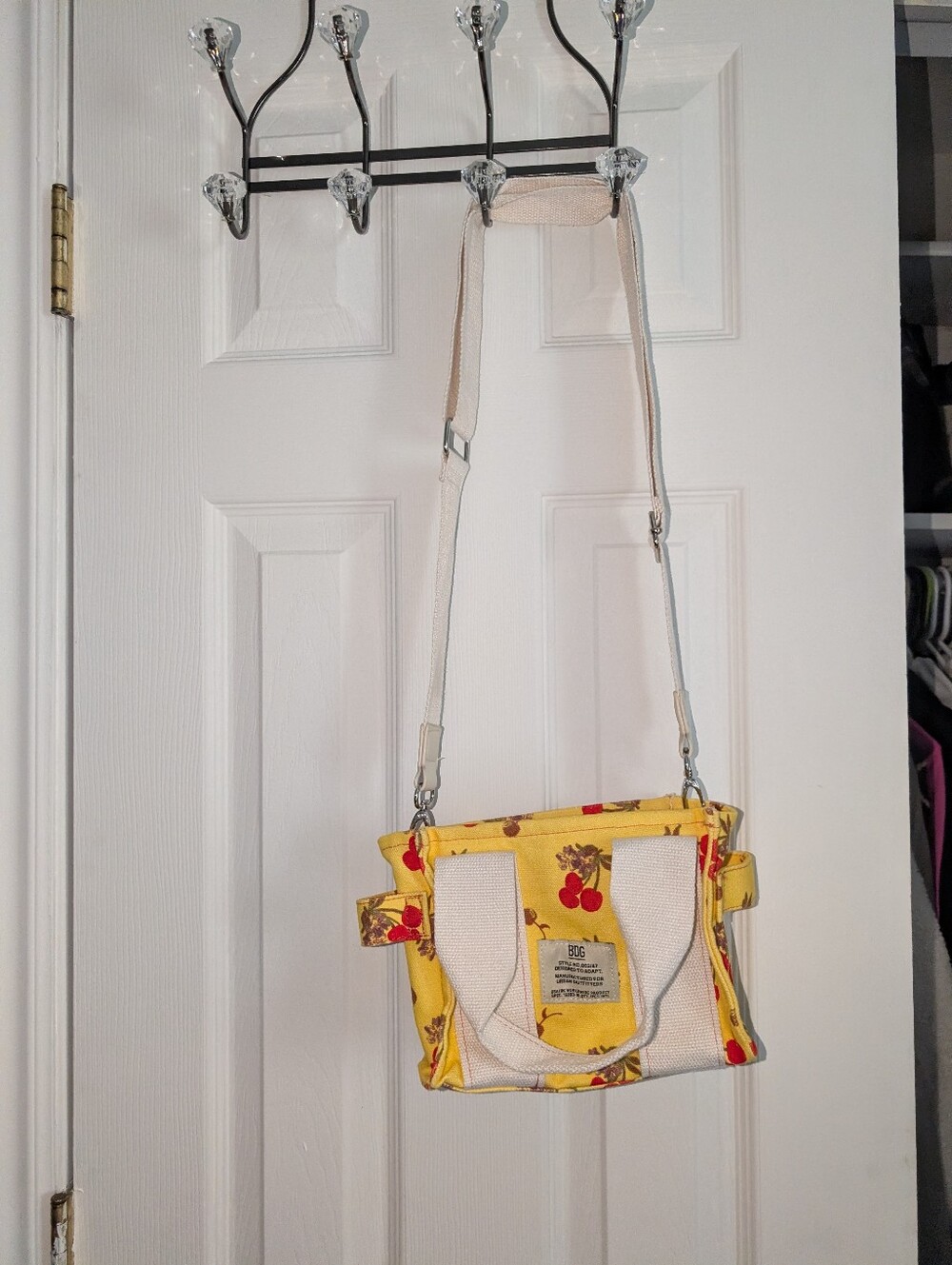 BDG Canvas Cherry Print Crossbody Bag - Yellow